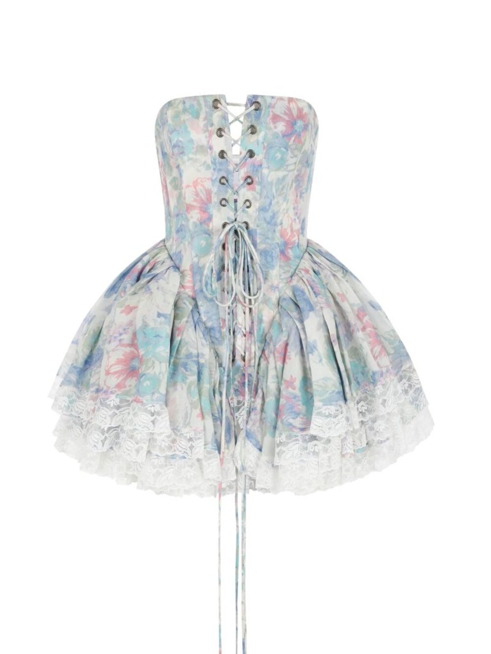 Selkie The Nottingham Victorian Corset Small Blue Blush Floral